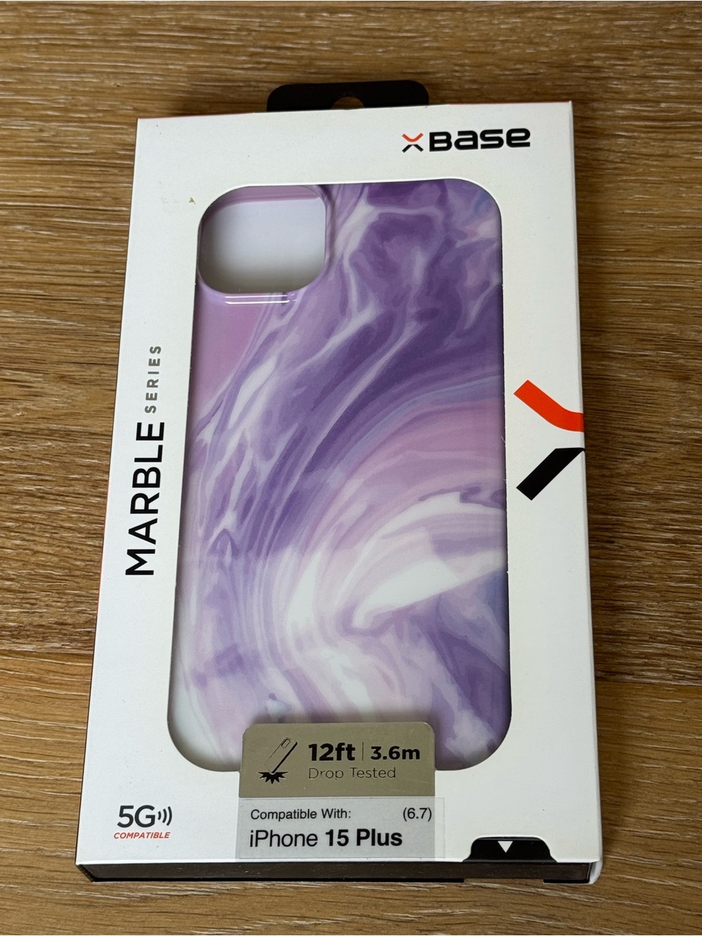 New XBase Marble Series Purple iPhone 15 Plus Case Purple